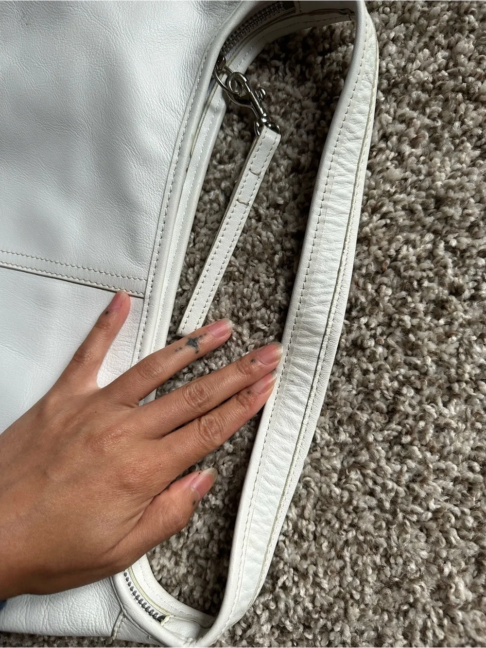 Coach White Leather Shoulder Bag